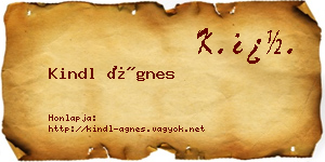 Kindl Ágnes névjegykártya